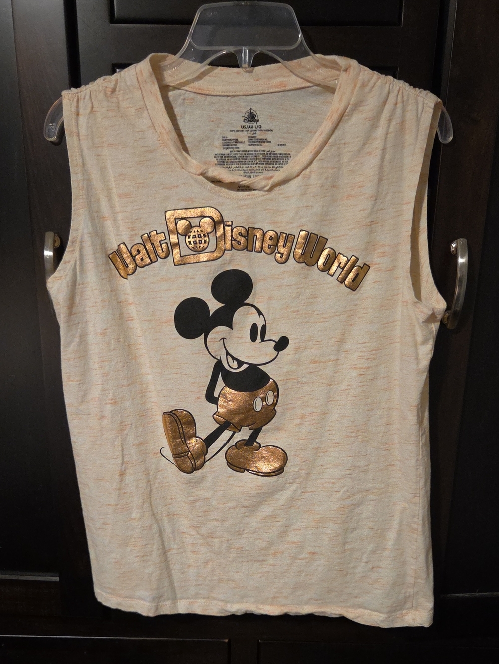 Disney Parks Walt Disney World Mickey Mouse Gold Foil Tank Top - Size L